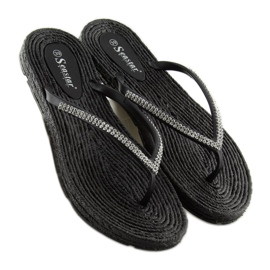 Svarta CK40P Svarta gummiflip-flops 1