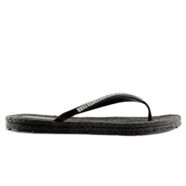 Svarta CK40P Svarta gummiflip-flops 2
