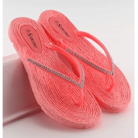 Flipflops, gummirosor CK40P Coral rosa 2