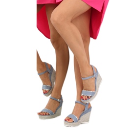 Sandaler, espadrillor på kilar, blå 6823 Blå 1