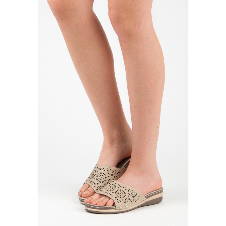 Hasby Genombrutna tofflor för kvinnor brun 2