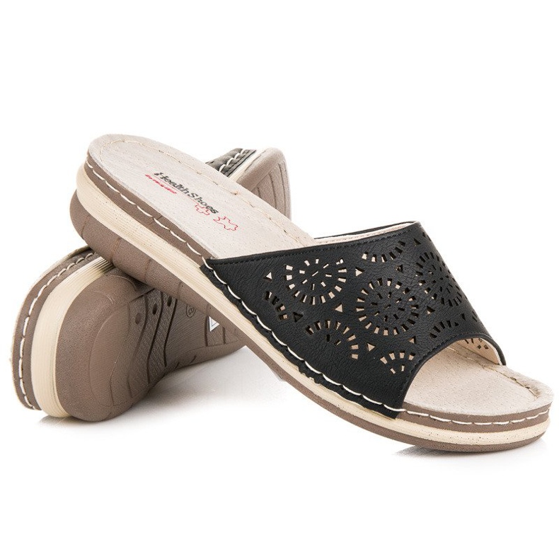 Hasby Genombrutna tofflor för kvinnor svart 1