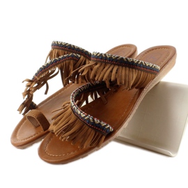 Flipflops i indisk stil k1626302 Kamel brun 2