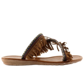 Flipflops i indisk stil k1626302 Kamel brun 1