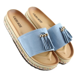 Blå damtofflor LS-93 LT.BLÅ 2