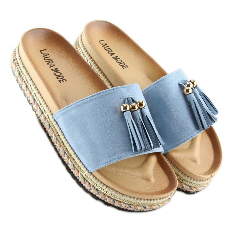 Blå damtofflor LS-93 LT.BLÅ 2