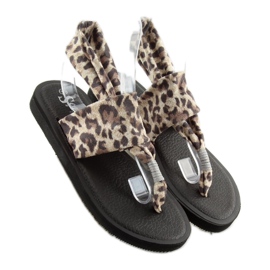 Sandaler, bomullsleopard DD82P Leopard brun 1