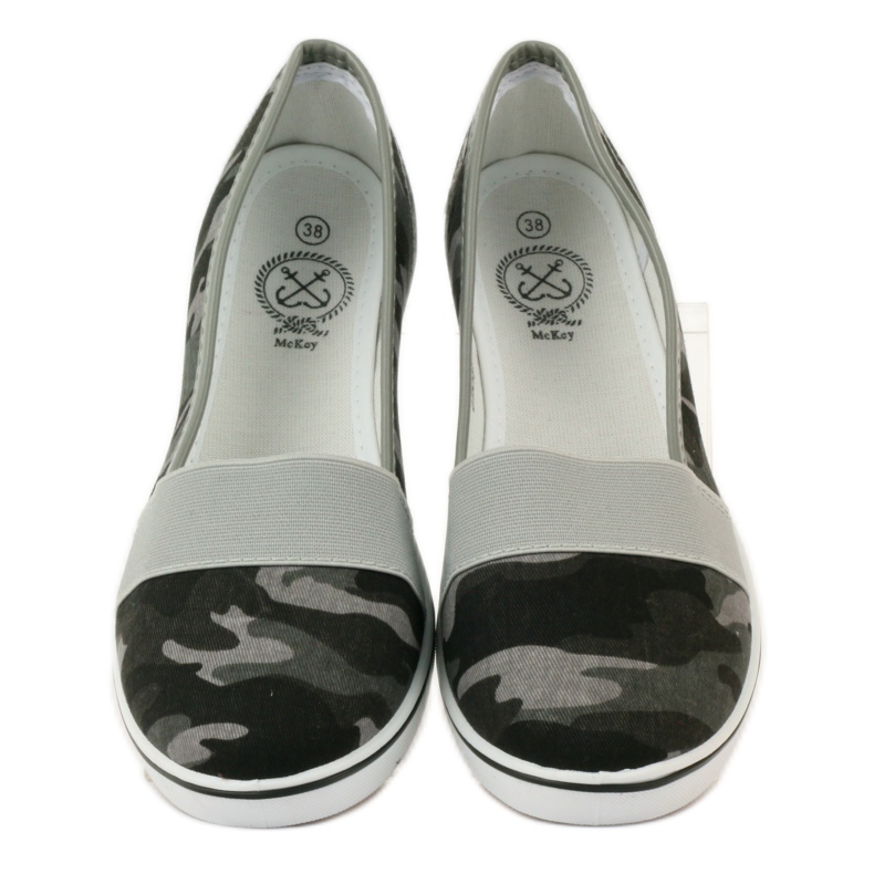 Mckey 182 camo-sneakers med kilklack grön 4