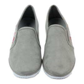 Mckey 180 blommiga sneakers i mocka grå 4