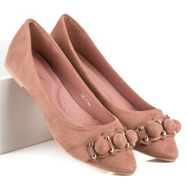 Ideal Shoes Snygga rosa ballerinor 2