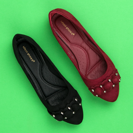 Ideal Shoes Snygga rödbruna ballerinor 1