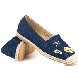 Sweet Shoes Denim espadrilles med lappar marinblå 2