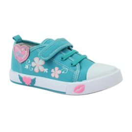 American Club American heart sneakers med läder innersula grön blå 1