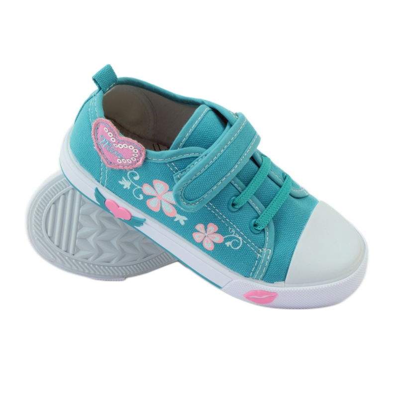 American Club American heart sneakers med läder innersula grön blå 3