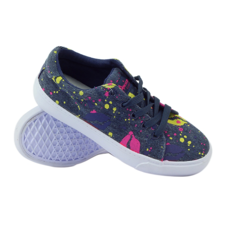 American Club Denim sneakers sneakers i amerikansk mun marinblå 3