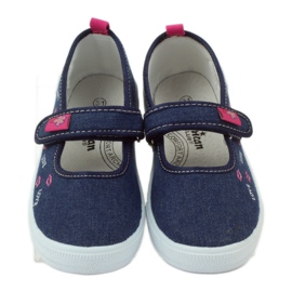 American Club Sneakers i munnen med amerikansk lädersula marinblå rosa 4