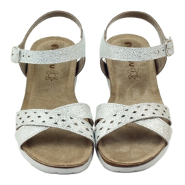 Lädersandaler Inblu 038 silverinlägg grå 4