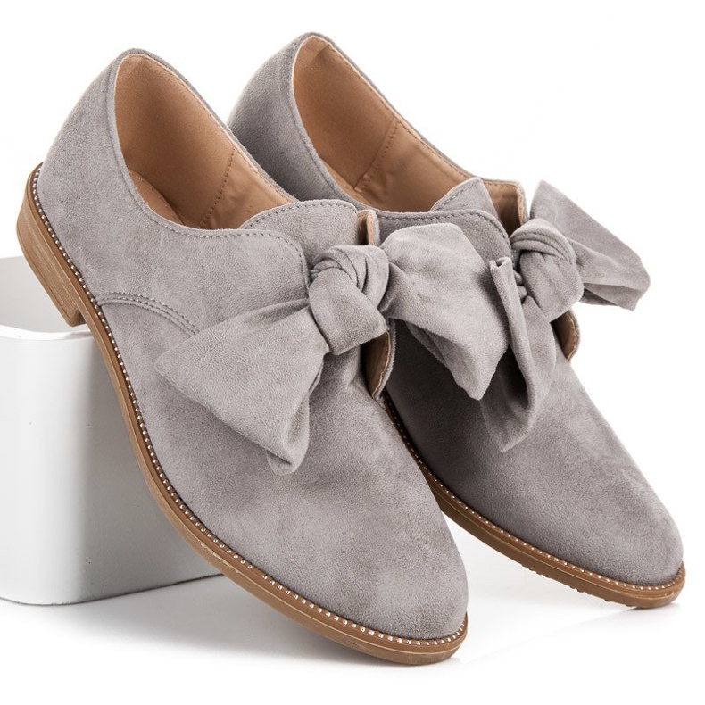 Bestelle Slip-on skor i mocka grå 1