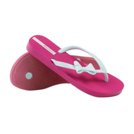 Glitterflipflops med Ipanema rosett rosa grå 3