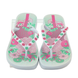 Ipanema 82387 blommiga flipflops rosa grön vit 4