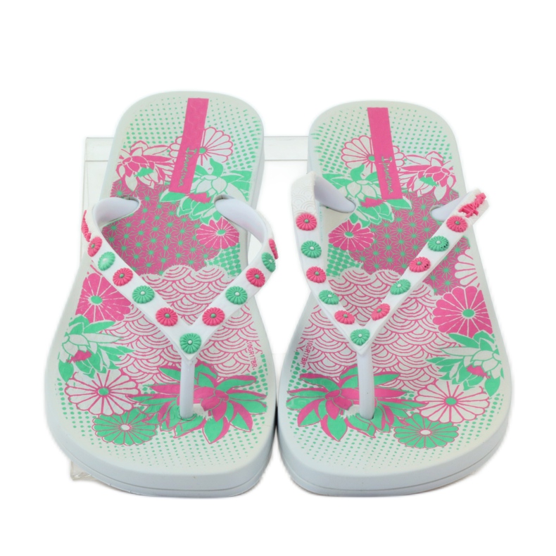 Ipanema 82387 blommiga flipflops rosa grön vit 4