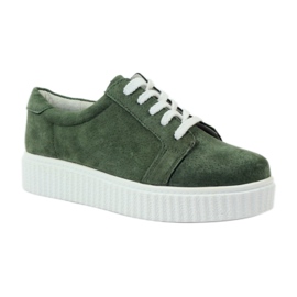 Läder Creepers skor Filippo 036 grön 1