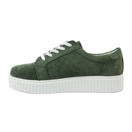 Läder Creepers skor Filippo 036 grön 2