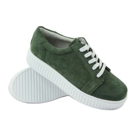 Läder Creepers skor Filippo 036 grön 3