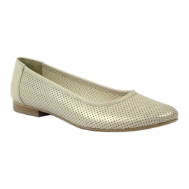 Ballerinas perforerad Angello 336 guld beige 1