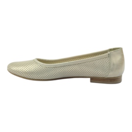 Ballerinas perforerad Angello 336 guld beige 2