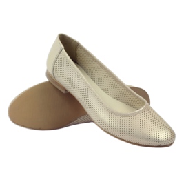 Ballerinas perforerad Angello 336 guld beige 3