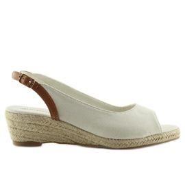 Beige beige espadrillor på låg kilklack 2