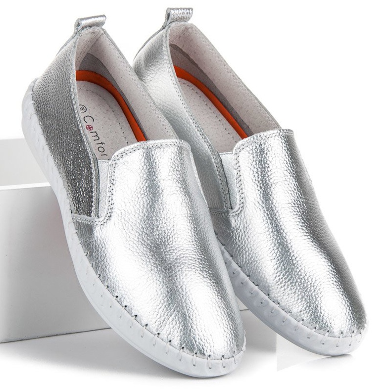 VINCEZA Silver Slipons grå 1