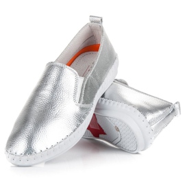 VINCEZA Silver Slipons grå 2