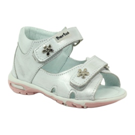 Bartuś flexibla tjejsandaler för silvermetallisk kardborrband silver- 1