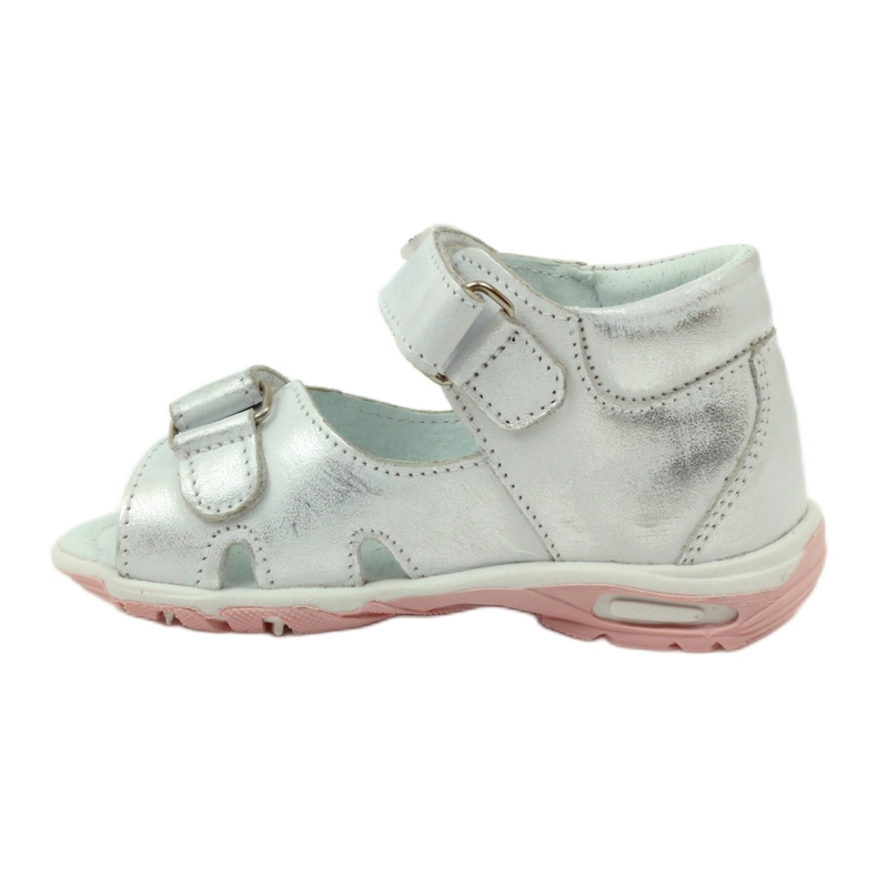 Bartuś flexibla tjejsandaler för silvermetallisk kardborrband silver- 2