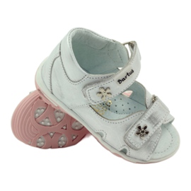 Bartuś flexibla tjejsandaler för silvermetallisk kardborrband 3