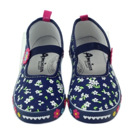 American Club Amerikanska innersula sneakers i läder marinblå 4