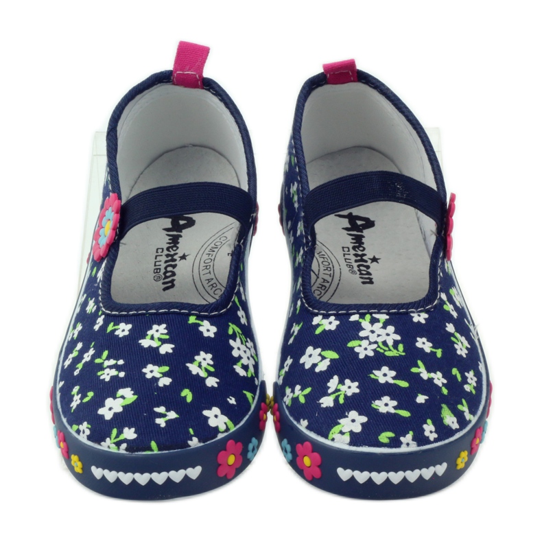 American Club Amerikanska innersula sneakers i läder marinblå 4