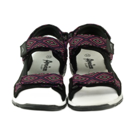 American Club Sandaler med ett amerikanskt 6102-läderinlägg violett svart 4