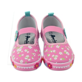 American Club Amerikanska innersula sneakers i läder grön gul rosa 5