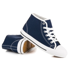 Marinblå sneakers ovanför ankeln 1