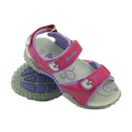 American Club Sandaler med en amerikansk 8580 läderinsats rosa purpur 3