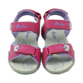 American Club Sandaler med en amerikansk 8580 läderinsats rosa purpur 4