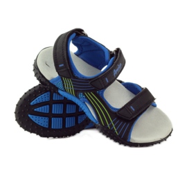 American Club Sandaler med ett amerikanskt 5261-läderinlägg svart blå grön 3