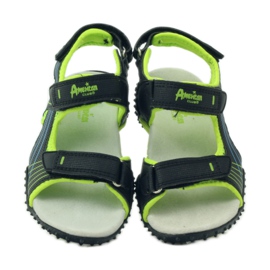 American Club Sandaler med ett amerikanskt 5261-läderinlägg grön svart 4