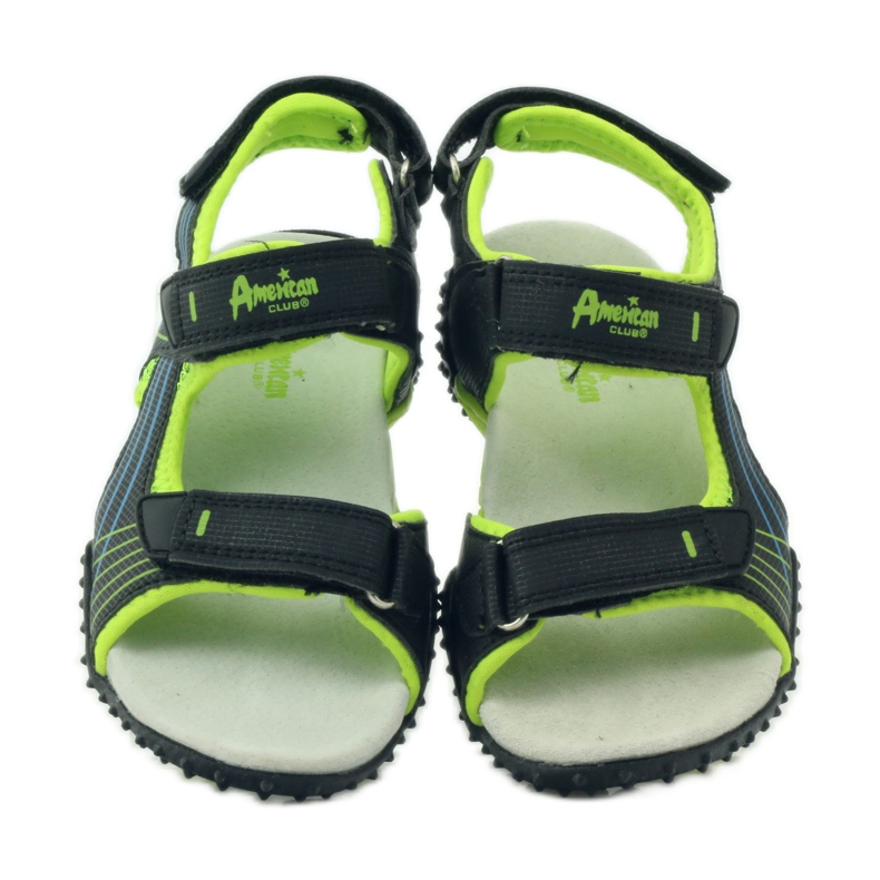 American Club Sandaler med ett amerikanskt 5261-läderinlägg grön svart 4