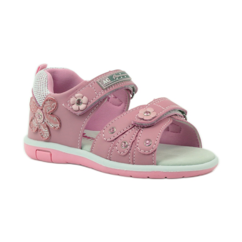 American Club Sandaler med ett amerikanskt 87285-läderinlägg rosa 1