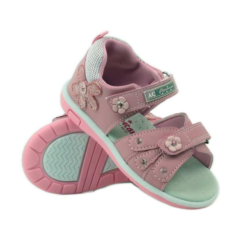 American Club Sandaler med ett amerikanskt 87285-läderinlägg rosa 3