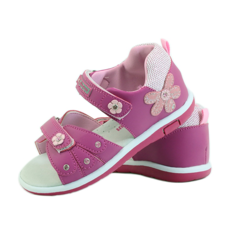 American Club Sandaler med ett amerikanskt 87285-läderinlägg rosa 3